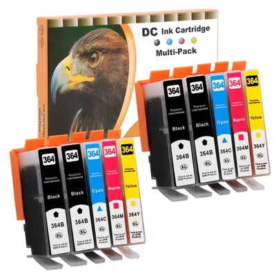 Immagine prodotto di Cartucce compatibili D&C 10x multipack, compatibili con HP 364 XL 364XL, per stampanti HP Deskjet 3070A, Officejet 4620, 4622, HP Photosmart 5510, 5512, 5514, 5515, 5520, 5522, 5524, 4622, 6510, 6520e, 7510, 7520, 7515, B8550, C5324