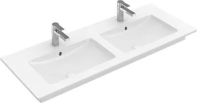 Produktbild von Villeroy & Boch Schrank-Doppelwaschtisch VENTICELLO 1300 x 500 mm, mit Überlauf weiß