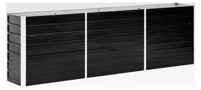 Produktbild von Metall Hochbeet Garten Pflanzgefäß, Anthrazit, 240x40x77cm, Verzinkter Stahl