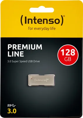 Obrázok produktu pre Intenso Premium Line, 128 GB, USB Typ-A, 3.2 Gen 1 (3.1 Gen 1), 100 MB/s, Bez krytu konektora, Nerezová oceľ