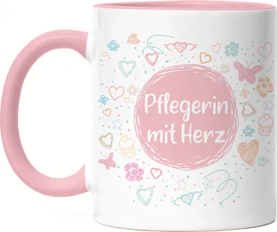 Produktbild von Pflegerin mit Herz Tasse Rosa Dankeschön Geschenk Danke Sagen Für Alles Pflegekräfte