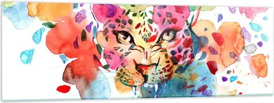 Produktbild von Bilder auf glas - Farbe Konzept Katze - 160x50cm - Glasbilder - Wandbilder - Kunstdruck - zum Aufhängen bereit - Wanddekoration aus Glas - Glas Bilder - Wandbild auf Glas - Einteilig - GAB160x50-3068