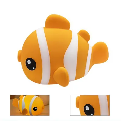 Produktbild von Nachtlicht Kinder Clownfisch, Nachtlampe Dimmbar Timer, Touch-Steuerung Silikon Nachtlicht Baby, USB-Aufladbar, Cute Nachtlicht Kinderzimmer Deko