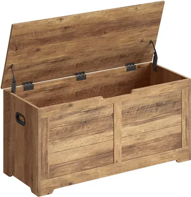Produktbild von Famanu Schuhbank mit Stauraum - Honigbraun - 40 cm x 100 cm x 46 cm
