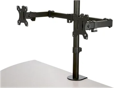 Produktbild von StarTech.com ARMDUAL2 Monitorhalterung (Tischmontage, dual Monitor, schwenkbar,für bis zu 32-Zoll-VESA-Monitore, Monitorarm) - Befestigungskit - einstellbarer Arm - für 2 Monitore - Stahl - Schwarz - Bildschirmgröße: 33-81.3 cm (13"-32")