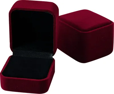 Produktbild von Schmuck-Ohrring-Ring-Display-Aufbewahrungsorganisator, quadratischer Deckel, offene Box, Geschenk-Weinrot