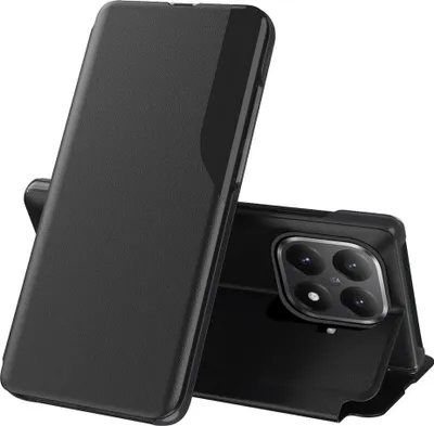 Produktbild von Kunstleder Hülle für Xiaomi 15T Pro Flip Standfunktion und Side Window Schwarz