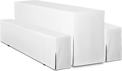 Produktbild von TexDeko Hussen für Bierzeltgarnitur Premium blickdicht Biertischhusse 5TLG SET gepolstert, 220x50cm, Weiß