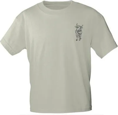 Produktbild von T-Shirt mit Print Kuh Rind - 11917 sandfarben Gr. S-2XL Größe - S