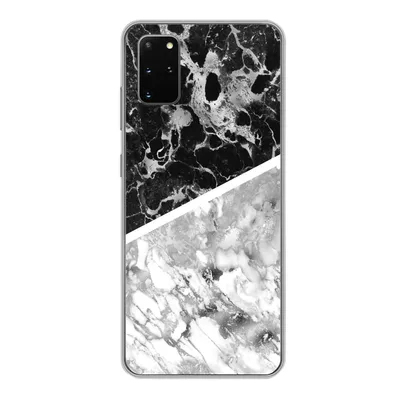 Produktbild von MuchoWow® Handyhülle Schutzhülle Hülle für Samsung Galaxy S20 Plus Marmor - Schwarz - Weiß - Luxus Silikon Softcase Handy Hülle - Hartschale
