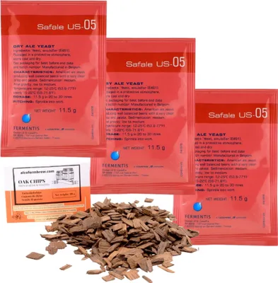 Produktbild von 3x Fermentis Bierhefe - Safale us 05 + Oak Chips, Fermentis-Hefe, Bierhefe, Brauhefe