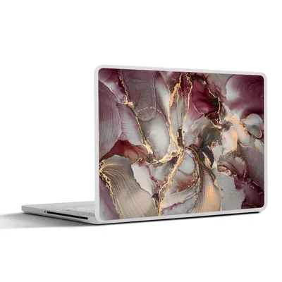 Produktbild von MuchoWow® Laptop Aufkleber Sticker Cover Gold - Marmor - Lila 25x18 cm - Laptop-Deko