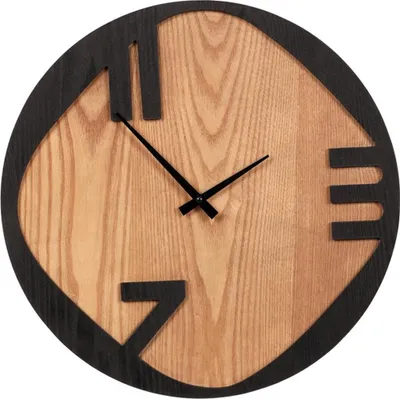 Produktbild von Autronic Wanduhr Metall-Holz