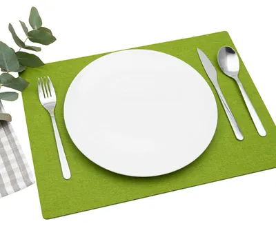 Filz-Platzsets, 4er-Set, quadratisch, 30 x 41 cm, grasgrün, für innen & außen
