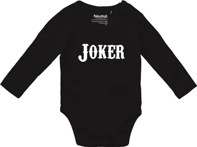 Produktbild von Huuraa Baby Body Joker Schriftzug 68 Black  Baumwolle Fairtrade Langarmbody Geschenkidee