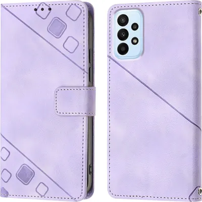 Image de Housse pour Samsung Galaxy A52S 5G/A52 5G/A52 Gaufrage Flip Cuir Portefeuille Housse de protection avec support Violet