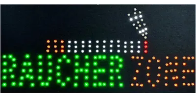 Produktbild von LED Schild Raucher Zone, 48x25cm, für Innenraum, bis 200m Sichtweite