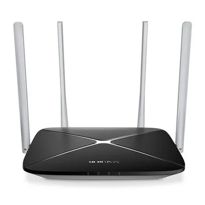 Zdjęcie produktu dla Mercusys AC12, Wi-Fi 5 (802.11ac), Dual-band (2.4 GHz/5 GHz), Przewodowa sieć LAN, Czarny, Router biurkowy