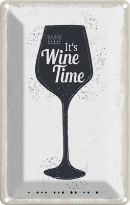 Produktbild von vianmo Blechschild 18x12 cm Wein Alkohol It´s Wine Time