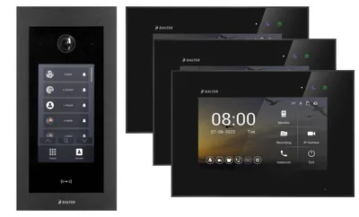 Produktbild von Video-Türsprechanlage 7 Zoll Monitor Fingerprint RFID 175° Weitwinkel App 2-Draht BUS Schwarz ohne WiFi