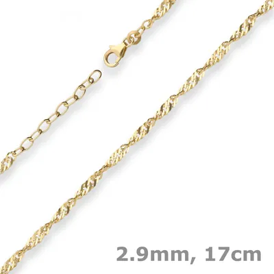 Produktbild von 2,9mm Armband Singapurkette Goldarmband Armschmuck aus 585 Gold Gelbgold 17cm