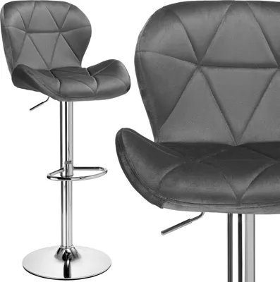Produktbild von Barhocker Gordon Samt Chrom Höhenverstellbar