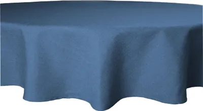 Produktbild von Tischdecke rund 160 cm blau Leinenoptik Lotuseffekt Tischwäsche Wasserabweisend