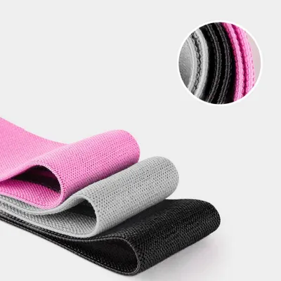Productafbeelding van 3 textiele weerstandsbanden voor yoga, fitness en CrossFit