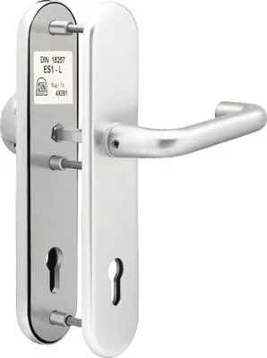 Produktbild von Schutzgarnitur PZ (92 mm) Agnes alu F1, Griffplatte und Drücker