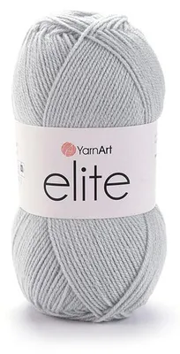 Produktbild von YarnArt Elite 855 Acrylgarn 100g/300m Hellgrau – weich für Decken & Amigurumi