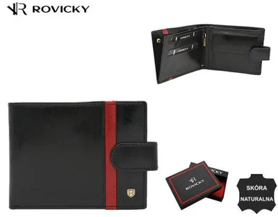 Produktbild von Rovicky | Herrenledergeldbörse, mit RFID, Naturleder, Schwarz, 12x9.5 cm