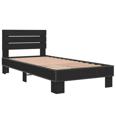 Produktbild von Bettgestell Schwarz 90x200 cm Holzwerkstoff und Metall