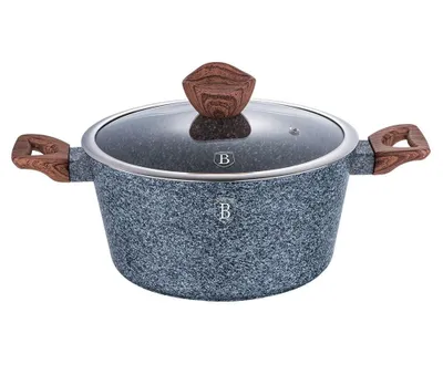 A studio shot of a cooking pot with a lid.