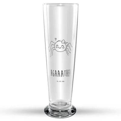 Produktbild von Mr. & Mrs. Panda Bier Glas Spinne Agathe Freude - Transparent - Geschenk, Glasbecher, Beliebte, Glasbierglas, Trend, Viral, Bierglas, Viraler Hit, Bierbecher, Trinkglas
