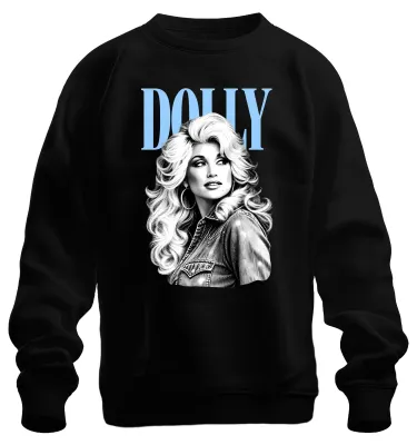 Obrázok produktu pre Dolly Parton, legendárna country speváčka, vintage retro mikina, čierna, veľkosť XL
