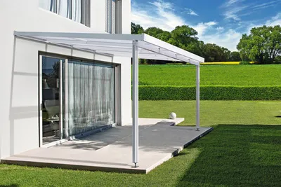 Produktbild von Terrassenüberdachung gutta Premium VSG Sicherheitsglas 410,2 x 406 cm weiß