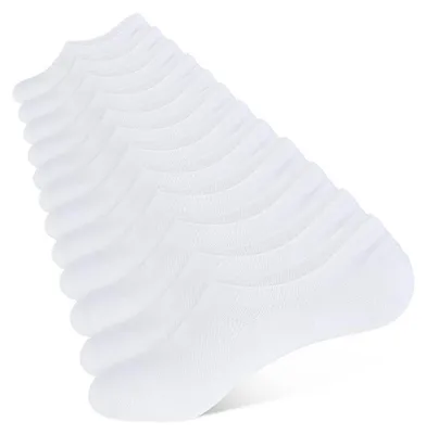 Produktbild von 6 Paar Sneaker Socken Herren & Damen Füßlinge Baumwolle Unsichtbar Weiß Größe 43-46