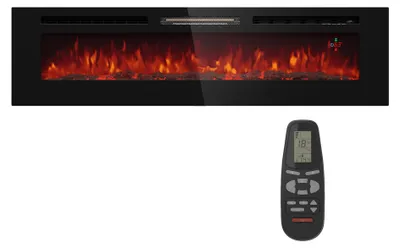 Produktbild von Klarstein Deko Kamin mit LED-Flammen, Elektro-Kamin mit Heizung und Kaminfeuer, 1800W Elektrischer Kamin Elektrisch mit Fernbedienung, Timer & Einstellbarer Thermostat, Sparsame Elektrische Kamine