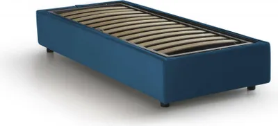 Produktbild von Einzelbett Dacerb, Containerbett mit Stoffbespannung, 100%  Italy, Frontöffnung, passend für Matratze Cm 80x190, Blau