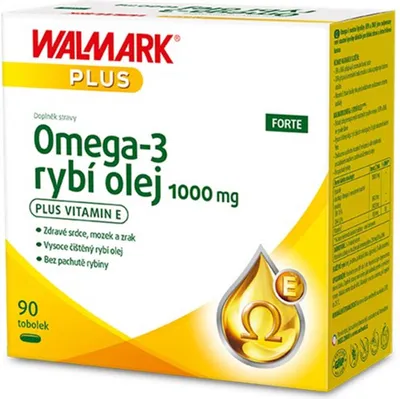 Image de Huile de poisson oméga-3 Walmark FORTE 1000 mg, 90 comprimés