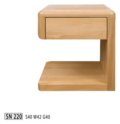 Produktbild von Massive Nachttisch Nachtschrank Kommode Handarbeit Holz Möbel Nachtschränkchen