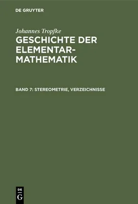 Produktbild von Stereometrie, Verzeichnisse