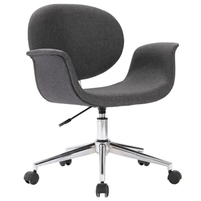Image de vidaXL Chaise de bureau pivotante Gris Tissu