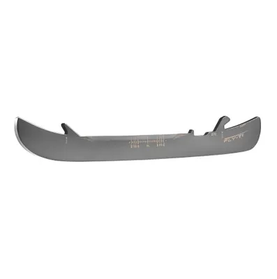 A single ice skate blade is shown against a white background.