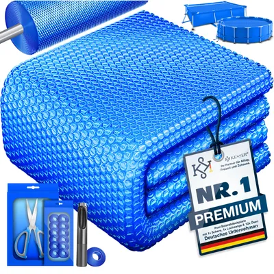 Produktbild von KESSER® Pool Solarabdeckplane 120µm zuschneidbar, für Poolheizung, inkl. Schere, Lochzange & Ösen