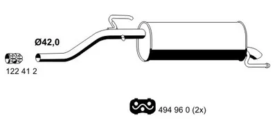 Produktbild von ERNST 012164 Endschalldämpfer für OPEL Corsa D Schrägheck (S07) Auspuff