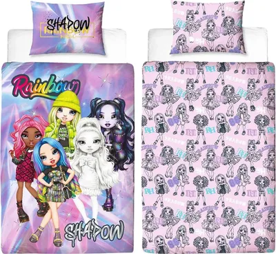 Produktbild von Rainbow High - "Shadow High" Puppen Bettwäsche, wendbar TC634 (Einzelbett) (Pink/Bunt)