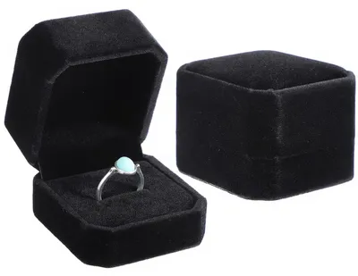 2er-Set Samt-Ringboxen, elegant, für Verlobungsringe, schwarz