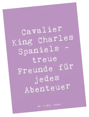 Produktbild von Mr. & Mrs. Panda Grußkarte Spruch Cavalier King Charles Spaniel Freunde - Lavendeltraum - Geschenk, charmant, Kunstkarten, loyal, intelligent, Hunderasse, Ansichtskarten