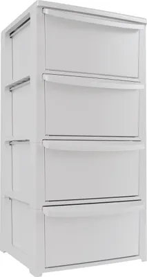 Image de Commode 4 tiroirs Blanc - Meuble de Rangement Chambre Bureau Buanderie 39 x 38.5 x H 80.5 cm Art Plast